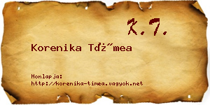 Korenika Tímea névjegykártya