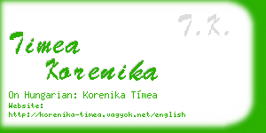 timea korenika business card