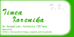 timea korenika business card